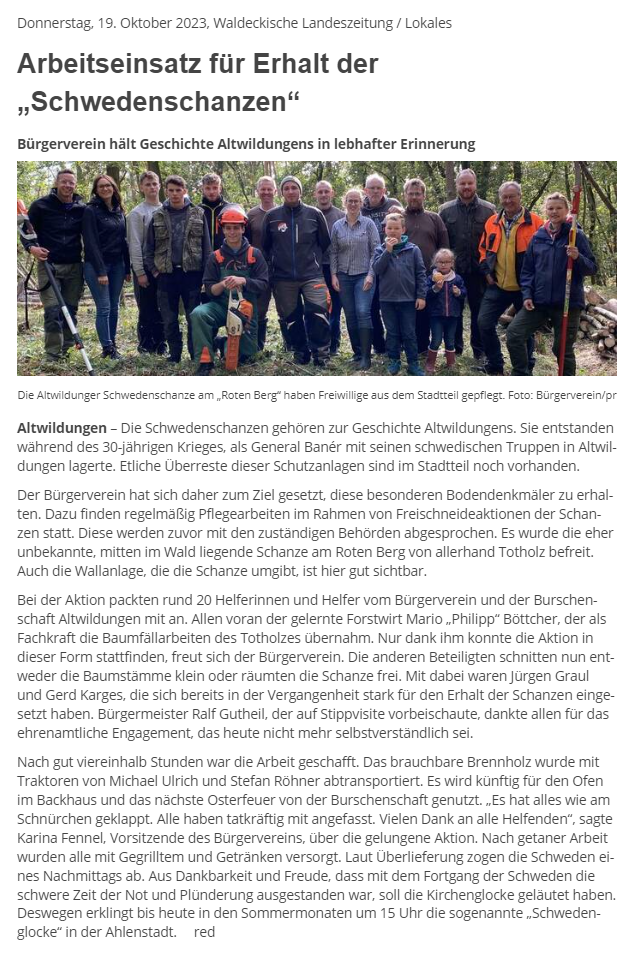 Arbeitseinsatz Roter Berg